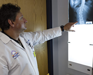 Dr. Siambanes viewing an X-ray